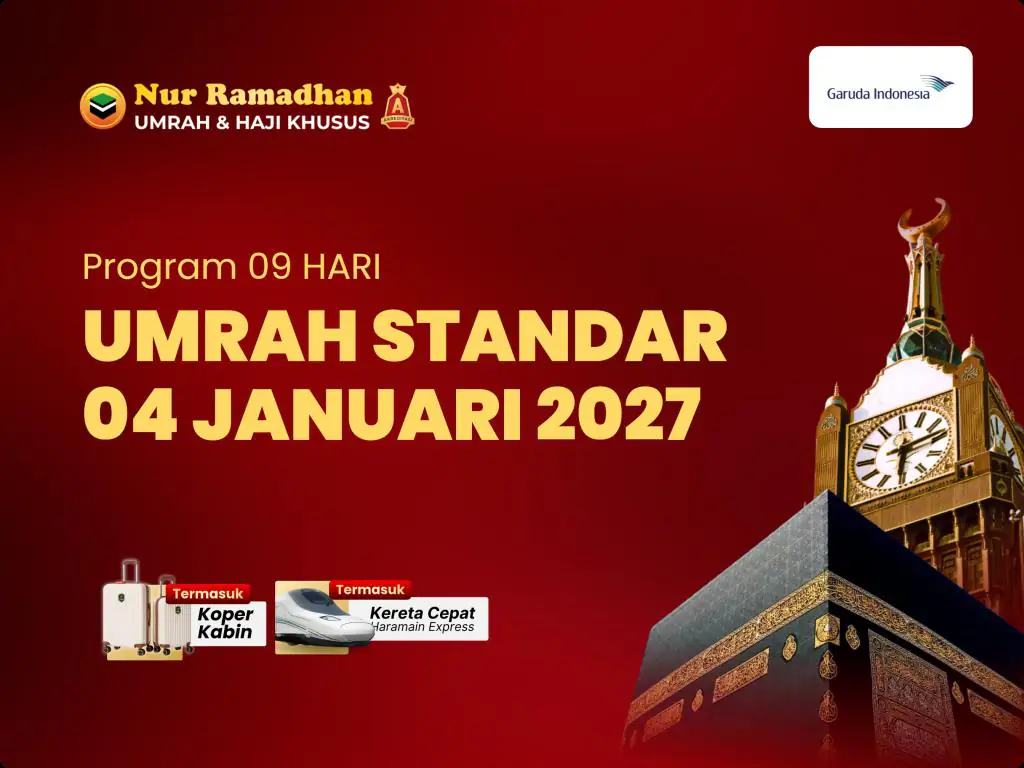 04 Januari 2027 (Ga) - 9 Hari Standar + Kereta Cepat + Koper Kabin