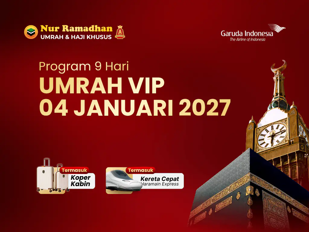 04 Januari 2027 (Ga) - 9 Hari Vip + Kereta Cepat + Koper Kabin