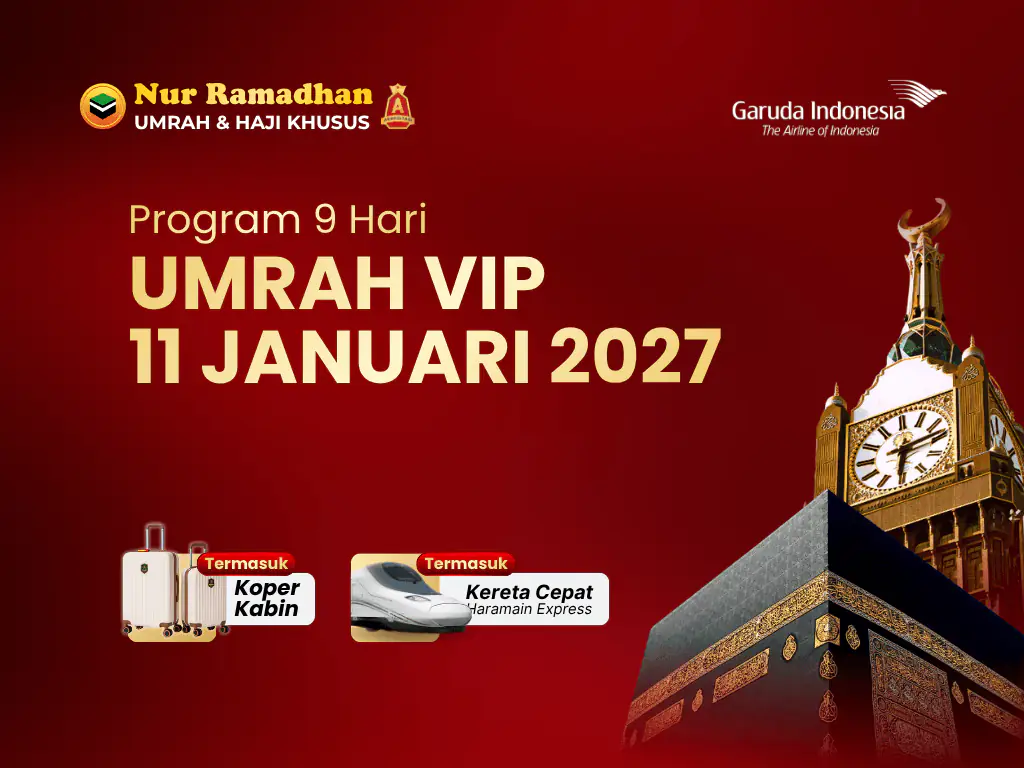 11 Januari 2027 (Ga) - 9 Hari Vip + Kereta Cepat + Koper Kabin