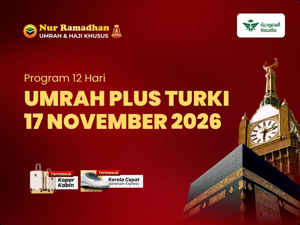 17 November 2026 (Sv) - 12 Hari Plus Turki - 2x Kereta Cepat + Koper Kabin
