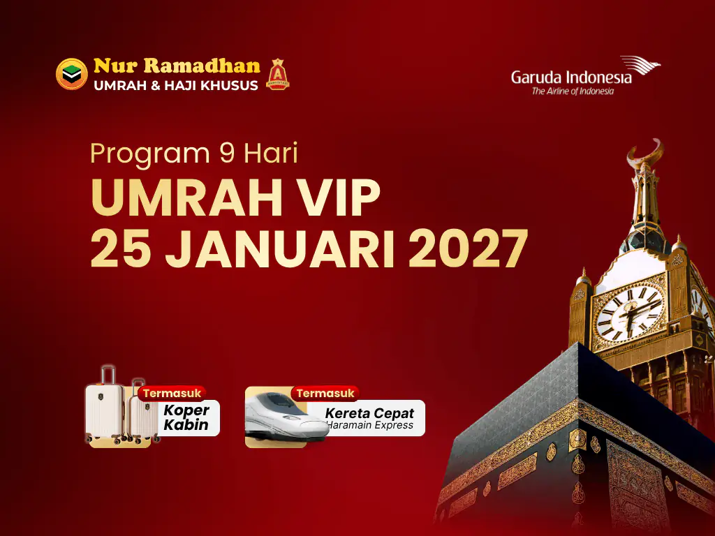 25 Januari 2027 (Ga) - 9 Hari Vip + Kereta Cepat + Koper Kabin