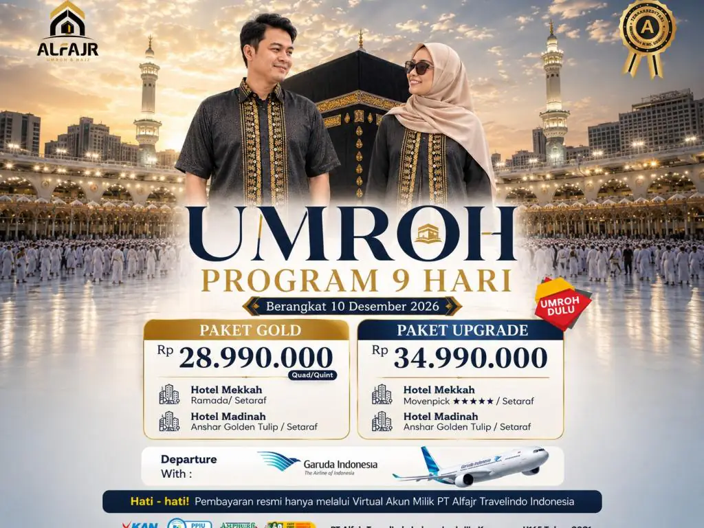 Paket Umroh 10 Desember 2026 By Garuda Indonesia 9d Upgrade - 10 Desember 2026