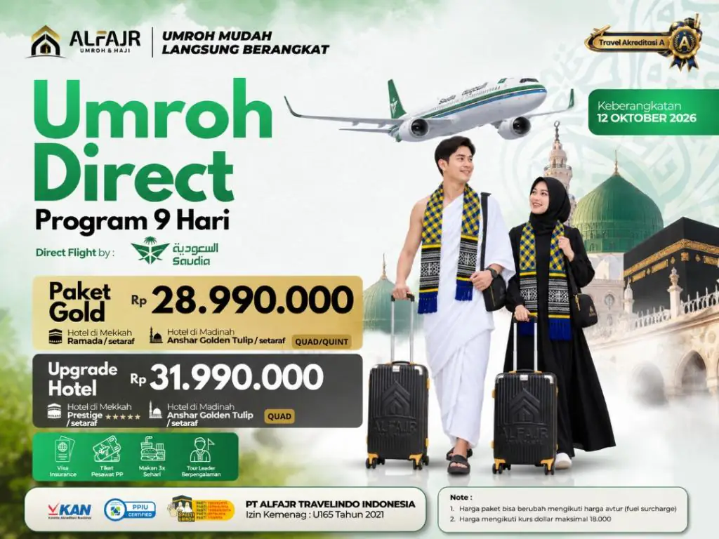 Paket Umroh 12 Oktober 2026 Sv 9d - 12 Oktober 2026