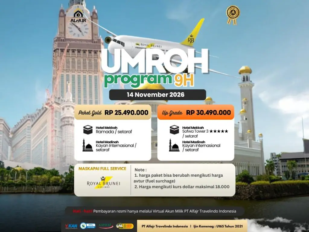 Paket Umroh 14 November 2026 9h Royal Brunei - 14 November 2026