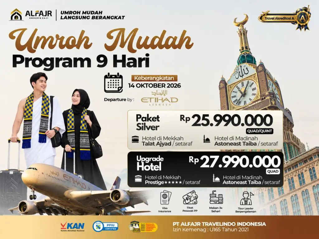 Paket Umroh 14 Oktober 2026 Etihad 9h Silver - 14 Oktober 2026