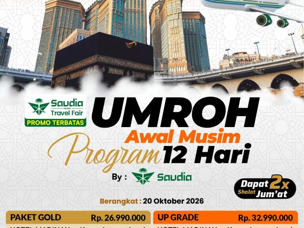 Paket Umroh 20 Oktober 2026 Sv 12 Hari - 20 Oktober 2026
