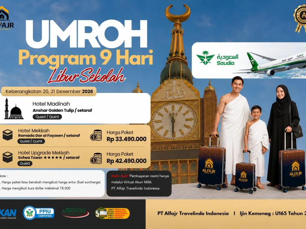 Paket Umroh 21 Desember 2026 By Saudia 9h - Grup 1 - 21 Desember 2026