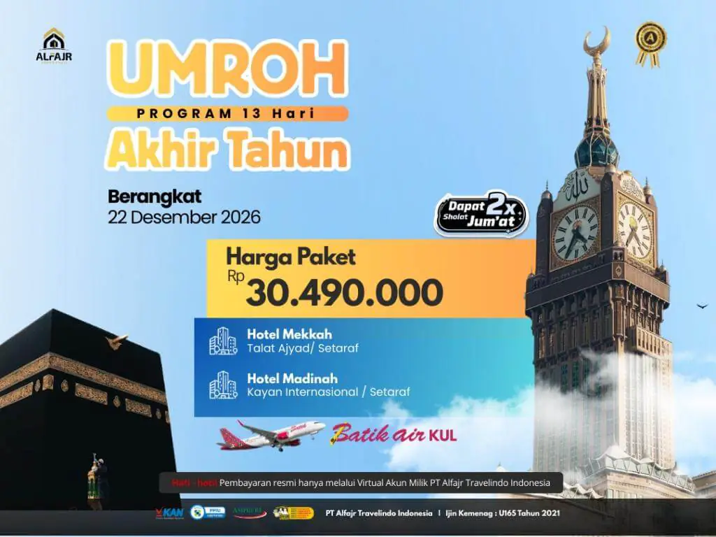 Paket Umroh 22 Desember Batik Kul 13h 2026 - 22 Desember 2026