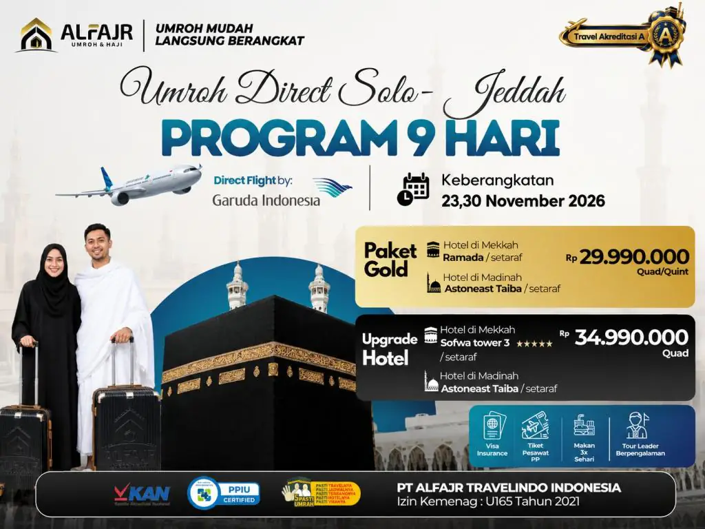 Paket Umroh 23 November 2026 9h By Garuda Soc-jed - Paket Gold - 23 November 2026