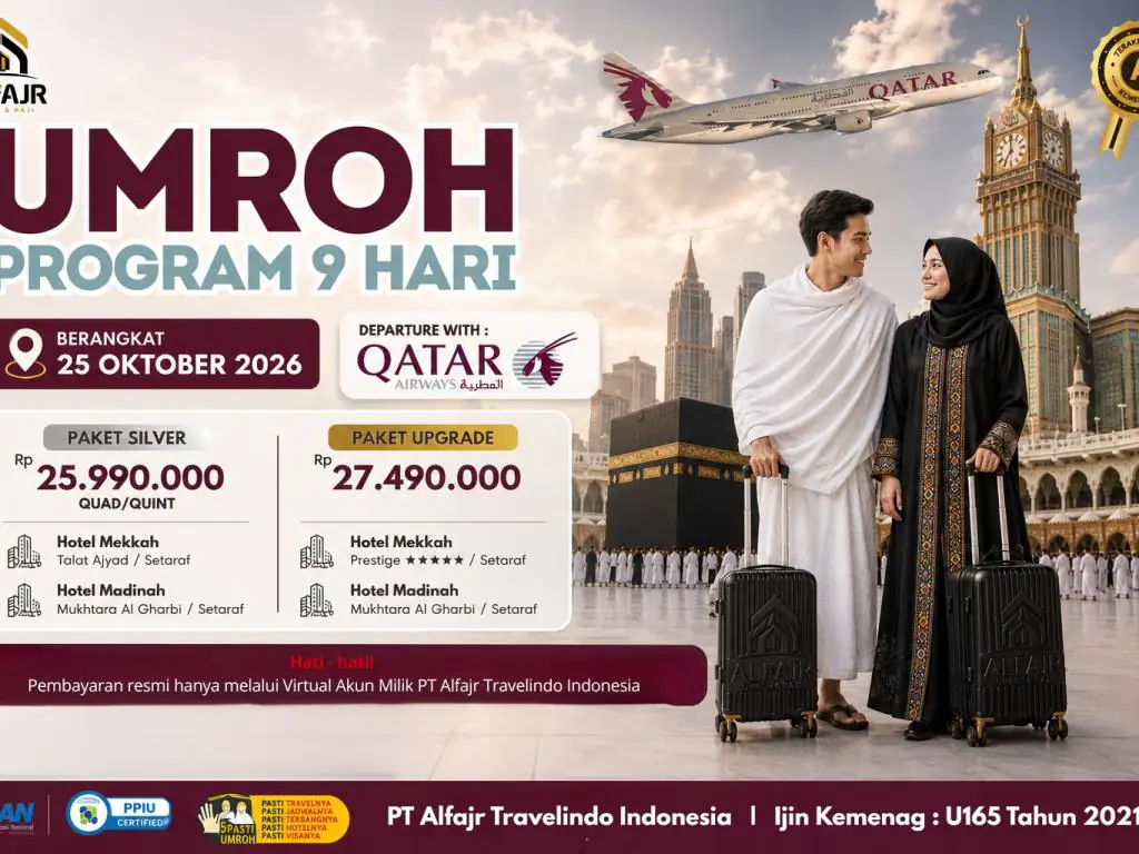 Paket Umroh 25 Oktober 2026 9 Hari Qatar - 25 Oktober 2026