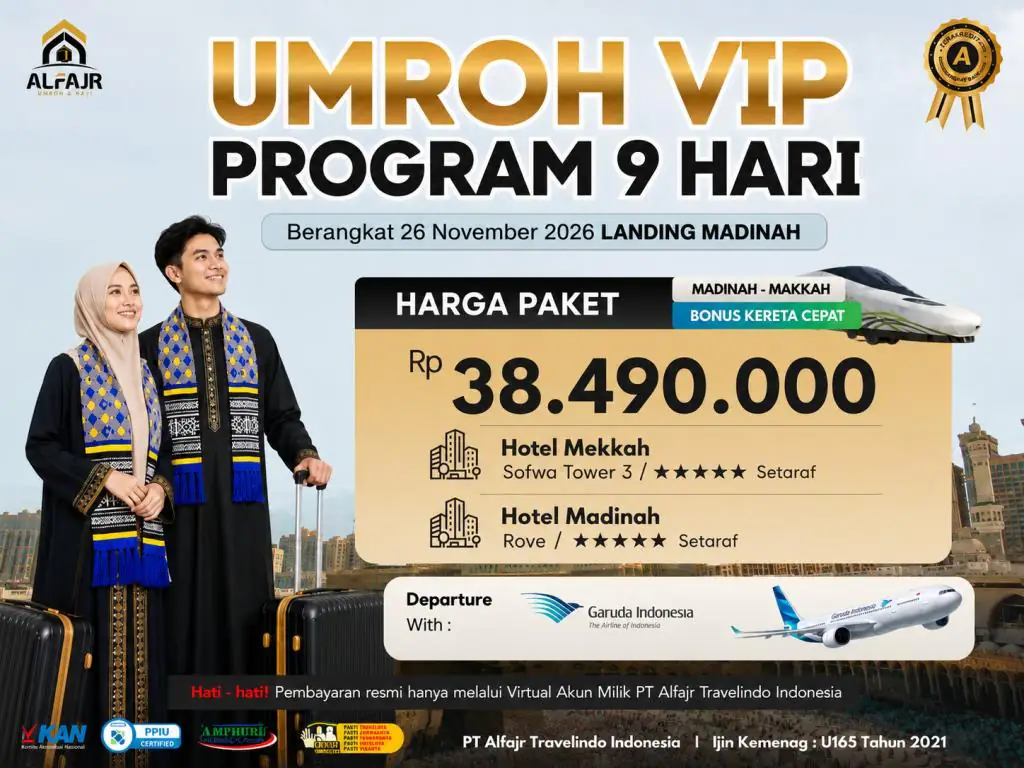 Paket Umroh 26 November 2026 Garuda 9h Vip - 26 November 2026