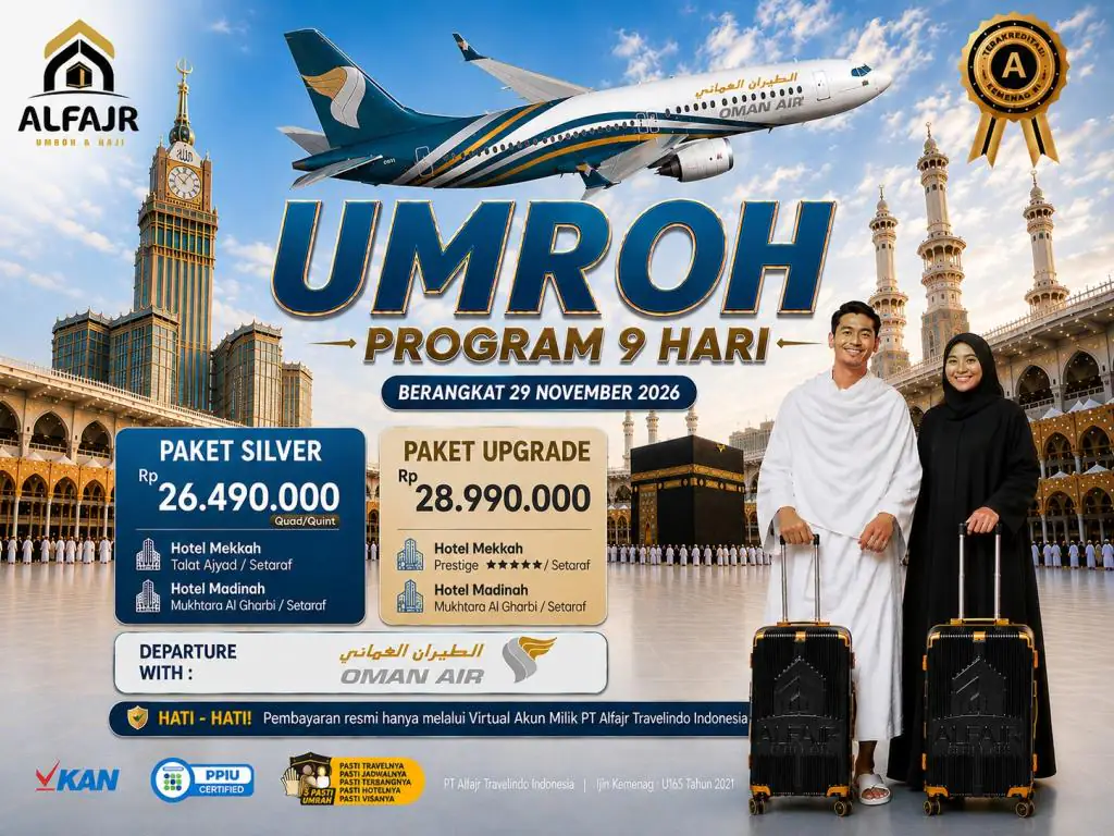Paket Umroh 29 November 2026 Oman Air 9h - 29 November 2026