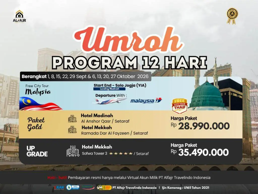 Paket Umroh 29 September 2026 12h Mh - 29 September 2026