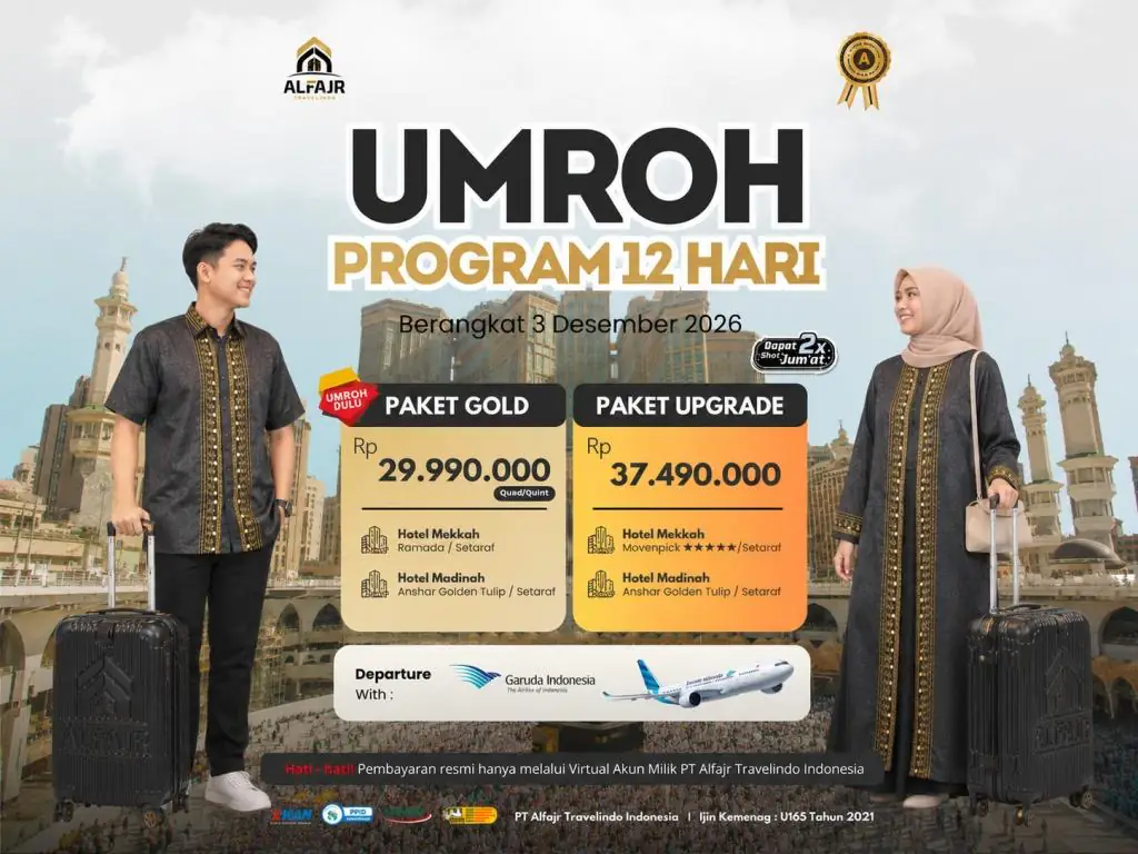 Paket Umroh 3 Desember 2026 Garuda 12h (Umroh Dulu) - 03 Desember 2026