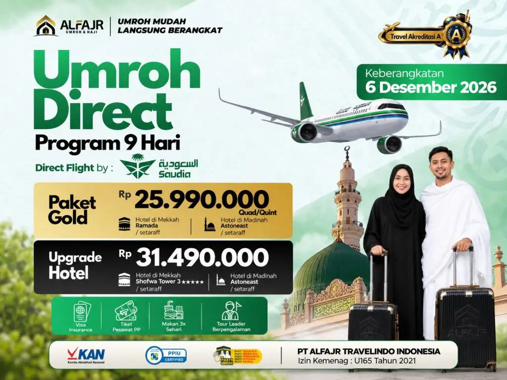 Paket Umroh 6 Desember Sv 9h - 06 Desember 2026