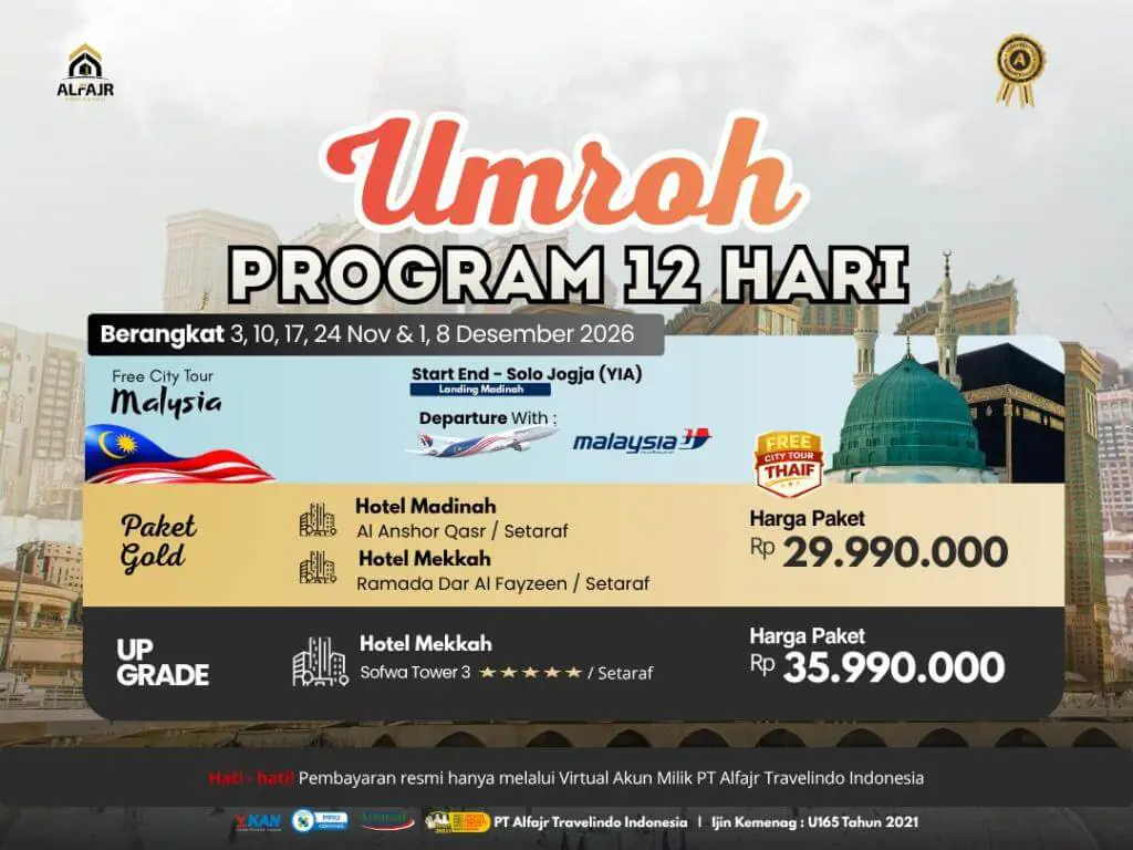 Paket Umroh 8 Desember 2026 12h Mh - 08 Desember 2026