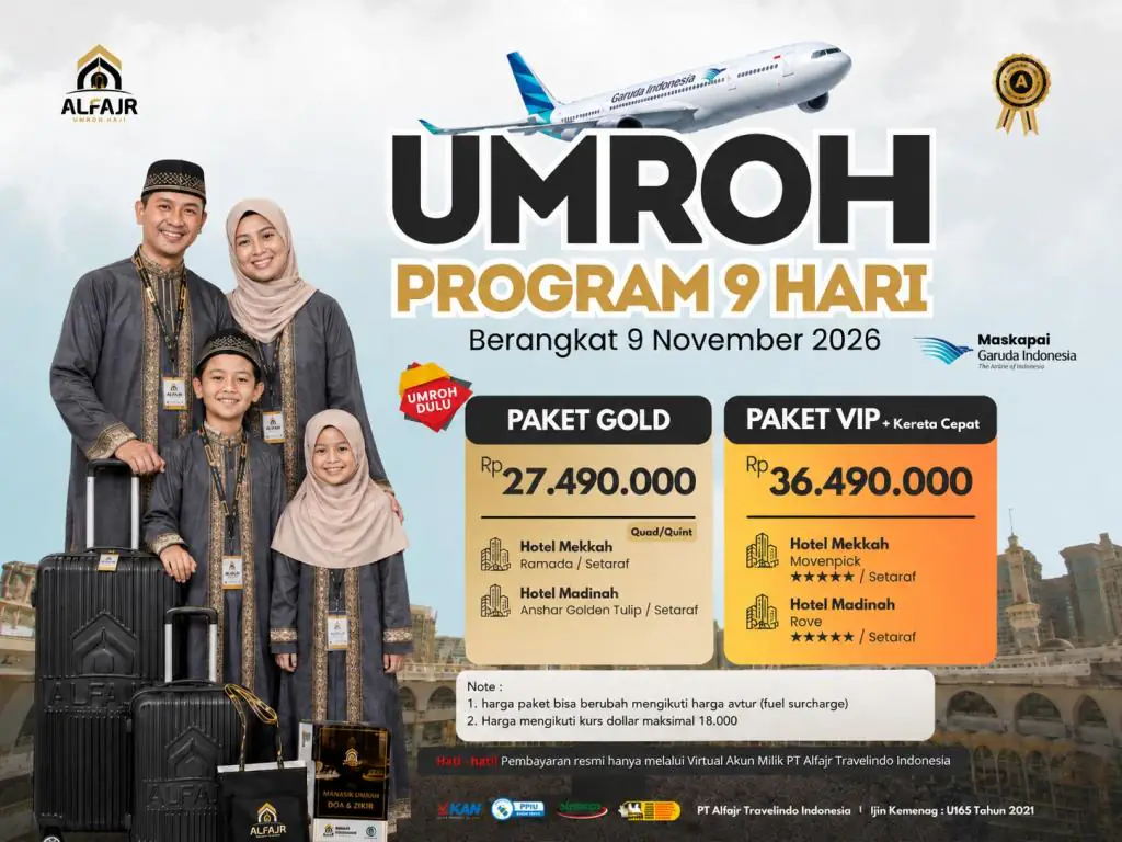 Paket Umroh 9 November 2026 Garuda 9h - 09 November 2026