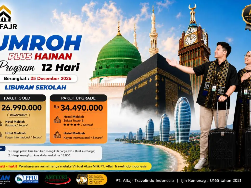 Paket Umroh Plus Hainan 25 Desember 2026 11h - 25 Desember 2026