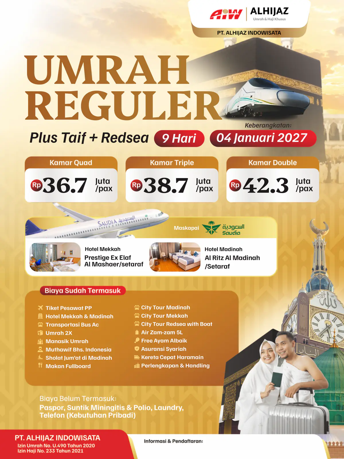 Plus Taif + Redsea 9hr ( Kereta Cepat)