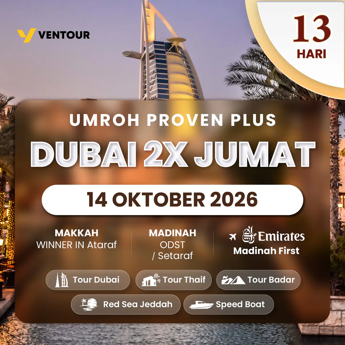 Proven Plus Dubai 13d 2x Jumat Madinah First