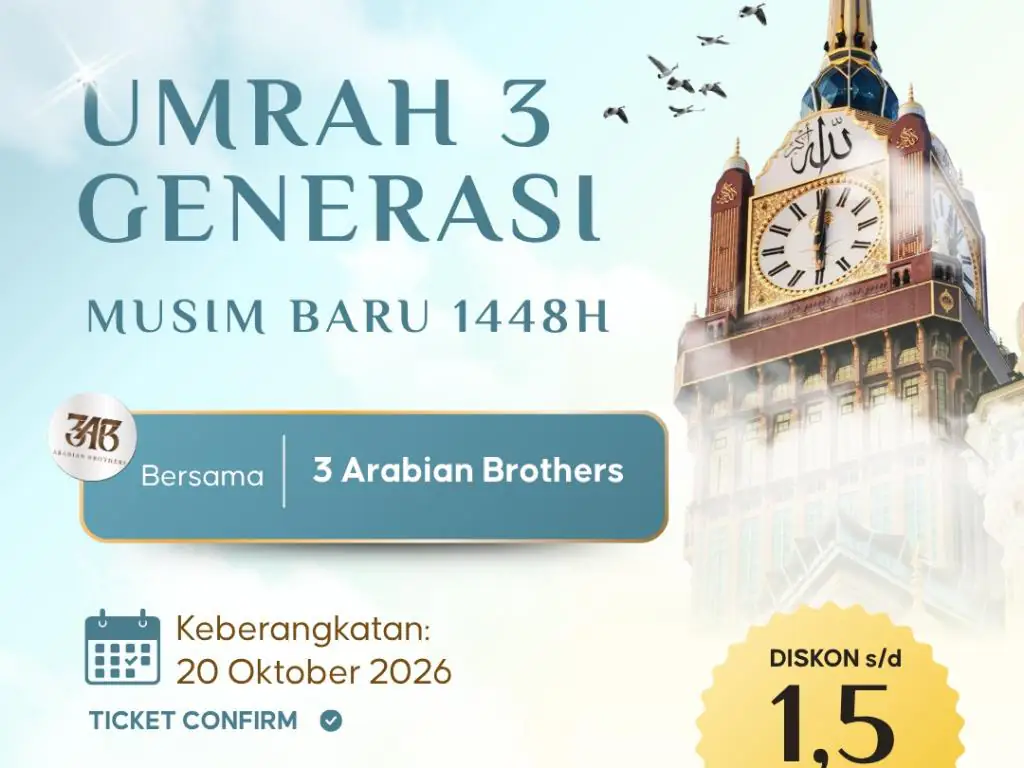 Umrah 3 Generasi Hemat 20 Oktober 2026 ( 9 Hari )