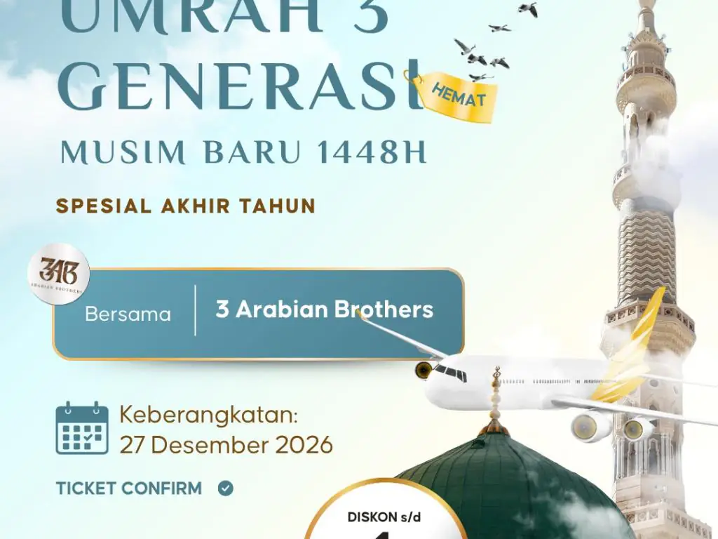 Umrah 3 Generasi Hemat Akhir Tahun 27 Desember 2026 ( 9 Hari )
