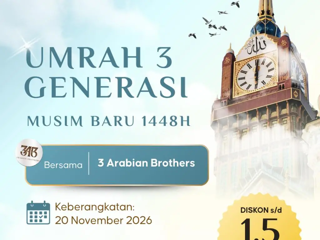 Umrah 3 Generasi Pelataran 20 November 2026 ( 9 Hari )