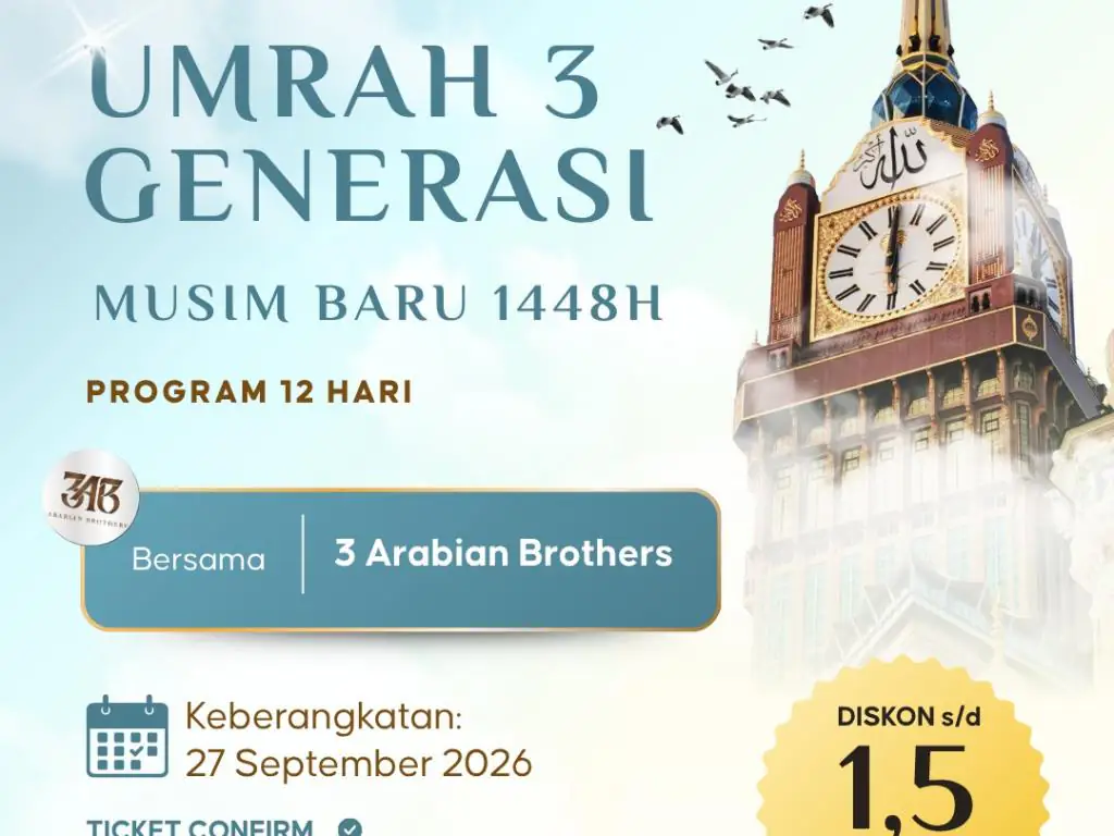 Umrah 3 Generasi Pelataran 27 September 2026 ( 12 Hari )