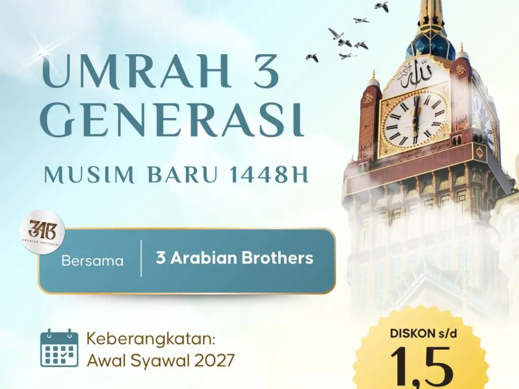 Umrah 3 Generasi Pelataran Syawal 1448 H ( 9 Hari )
