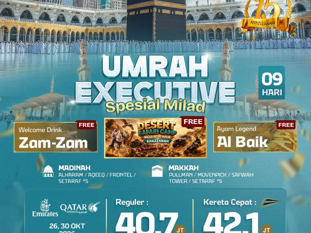 Umrah Executive  9 H By Ey / Qr  (Spesial Milad )