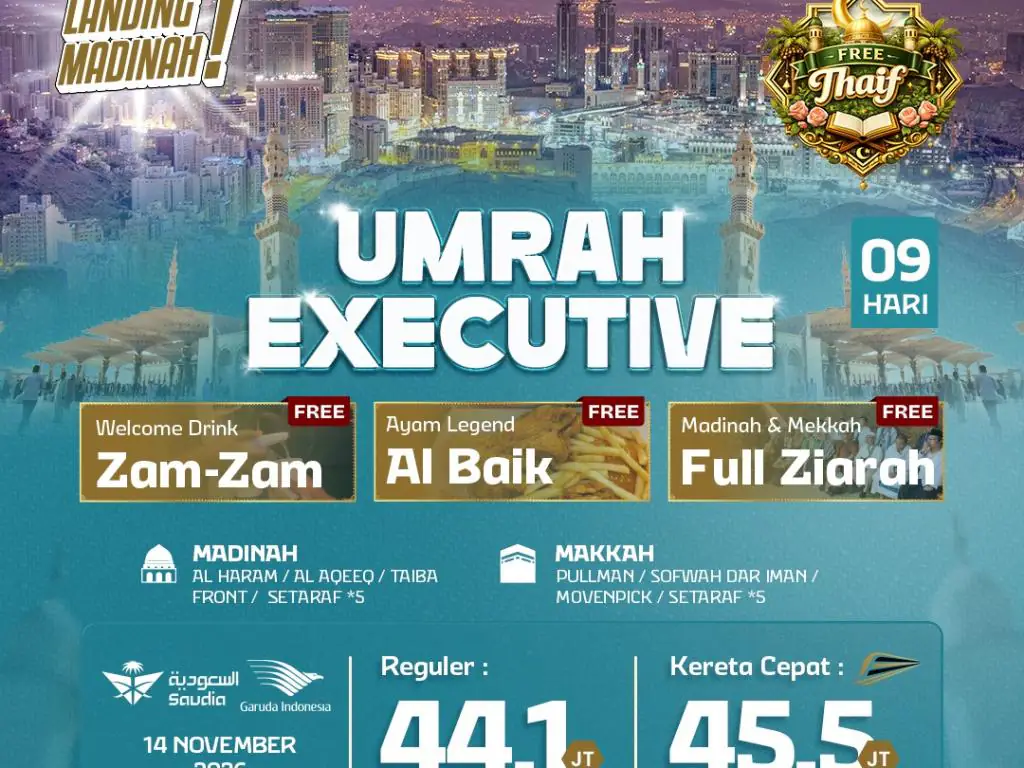 Umrah Executive  9 H By Sv / Ga (Landing Madinah)