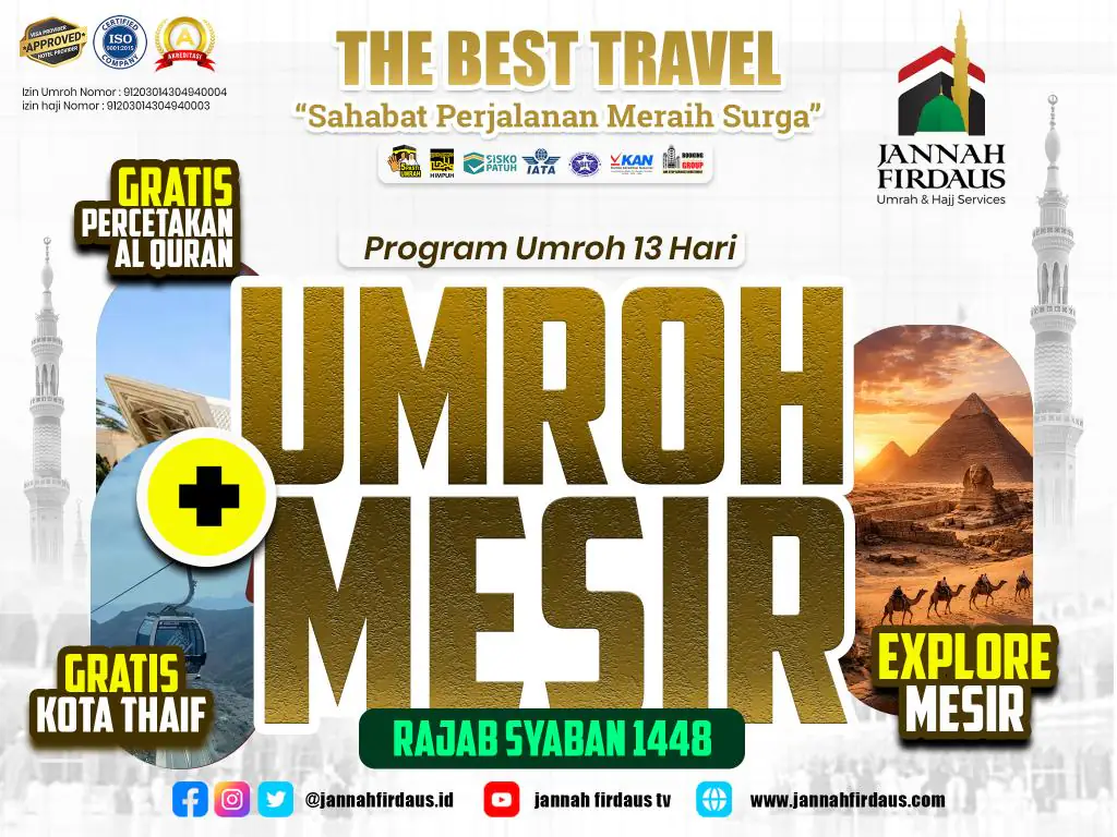 Umrah Plus Mesir Akhir Tahun /Rajab Sya'ban - 25 Desember 2026