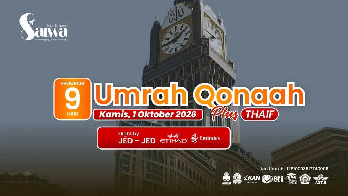 Umrah Plus Thaif Qonaah Salwa 01 Oktober 2026