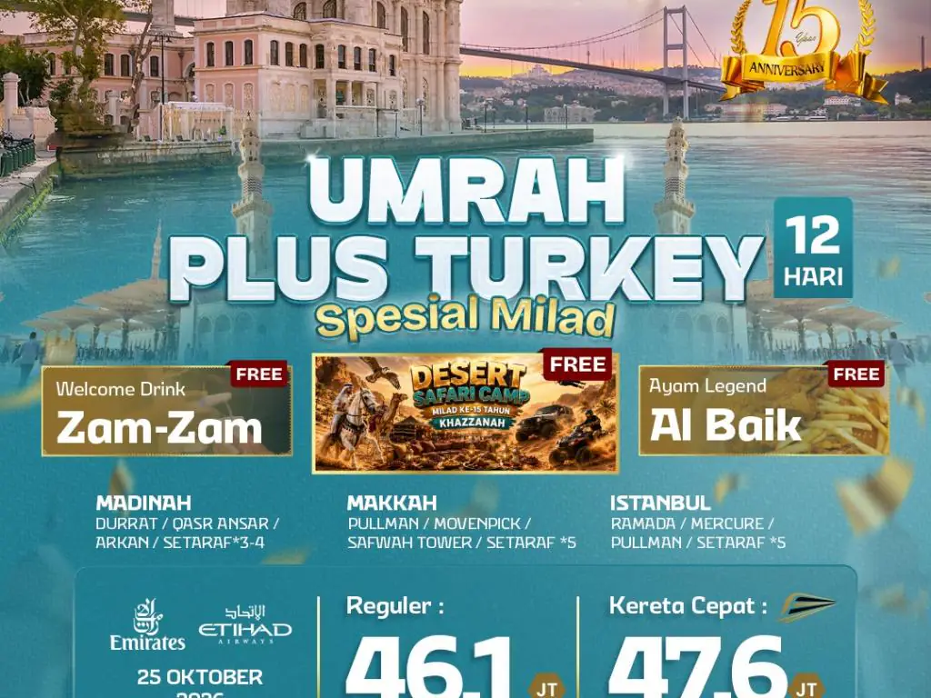 Umrah Plus Turkey 12 H By Ek / Ey ( Spesial Milad Exe)