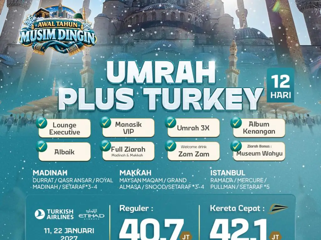 Umrah Plus Turkey  12 H By Tk / Ey *3