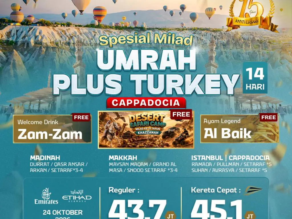 Umrah Plus Turkey Cappadocia  14 H By Hy ( Spesial Milad Mhb )