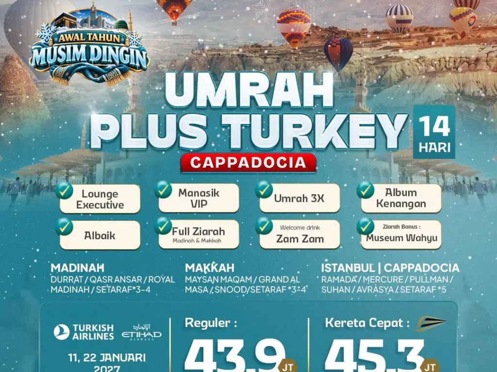 Umrah Plus Turkey Cappadocia 14 H By Tk / Ey *3