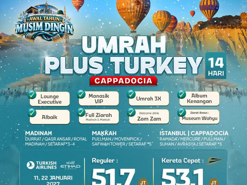 Umrah Plus Turkey Cappadocia 14 H By Tk / Ey *5