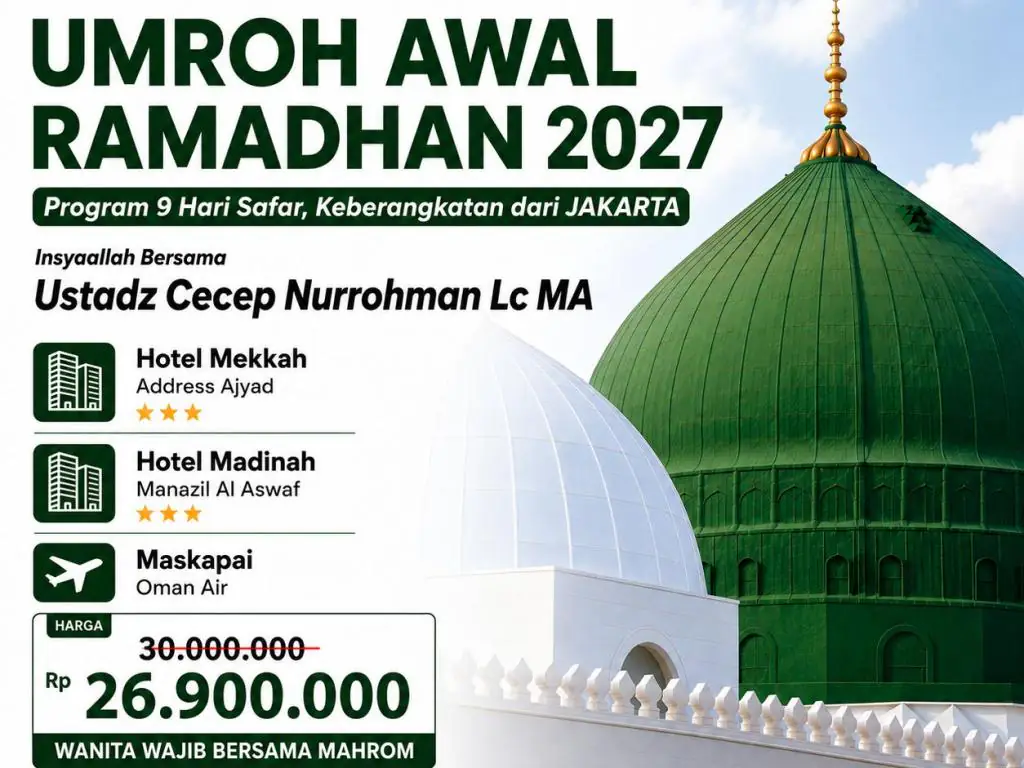 Umroh Awal Ramadhan 2027 - 09 Februari 2027