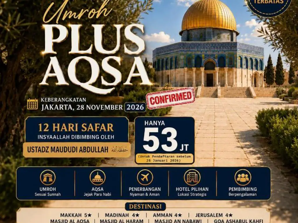 Umroh Plus Aqsa Keberangkatan Jakarta - 28 November 2026
