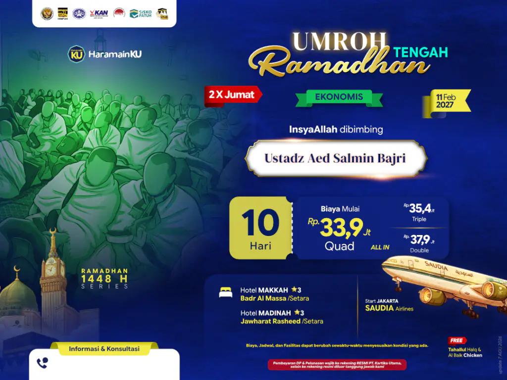 Umroh Tengah Ramadhan - 11 Februari 2027 (10d)