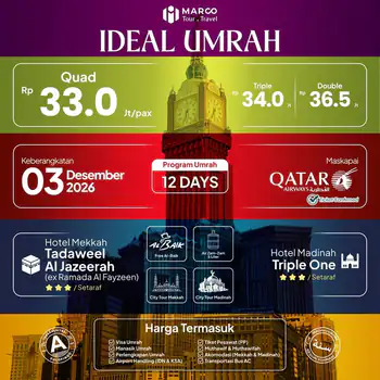 Ideal Umrah 12 Hari 03 Desember 2026 (1448h)