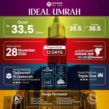Ideal Umrah Prog. 12 Hari Keb. 28 November 2026