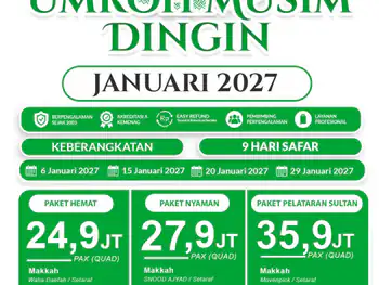 Paket Hemat - Umroh Musim Dingin Januari 2027 - Jakarta (6 Januari 2027) - 06 Januari 2027