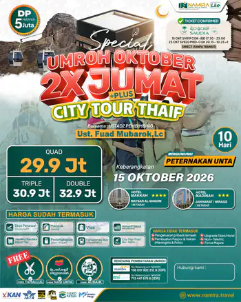 Paket Umroh 2x Jumat Plus Thaif 15 Oktober 2026