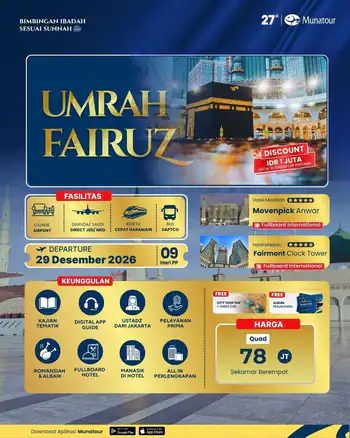 Paket Umroh Liburan Sekolah 29 Desember 2026