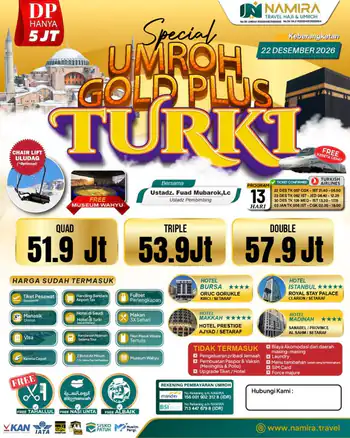 Special Umroh Plus Turki 22 Desember 2026
