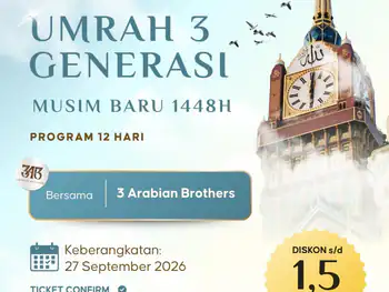 Umrah 3 Generasi Pelataran 27 September 2026 ( 12 Hari )