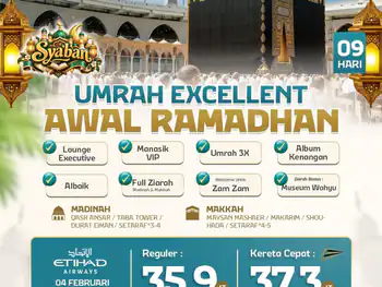 Umrah Excellent Awal Ramadhan  + Kereta Cepat 9 H By Ey