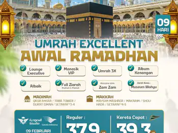 Umrah Excellent Awal Ramadhan  + Kereta Cepat 9 H By Sv / Ga